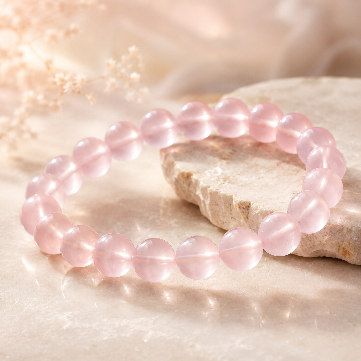 The Soft Light Rose Quartz Bracelet